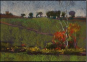 pastel landscape, fields